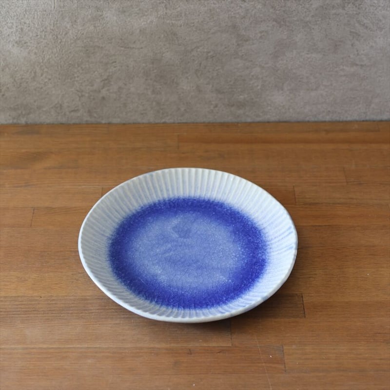 輪花8寸皿 ガラス貫入釉 全3色 | 萩焼窯元 松光山