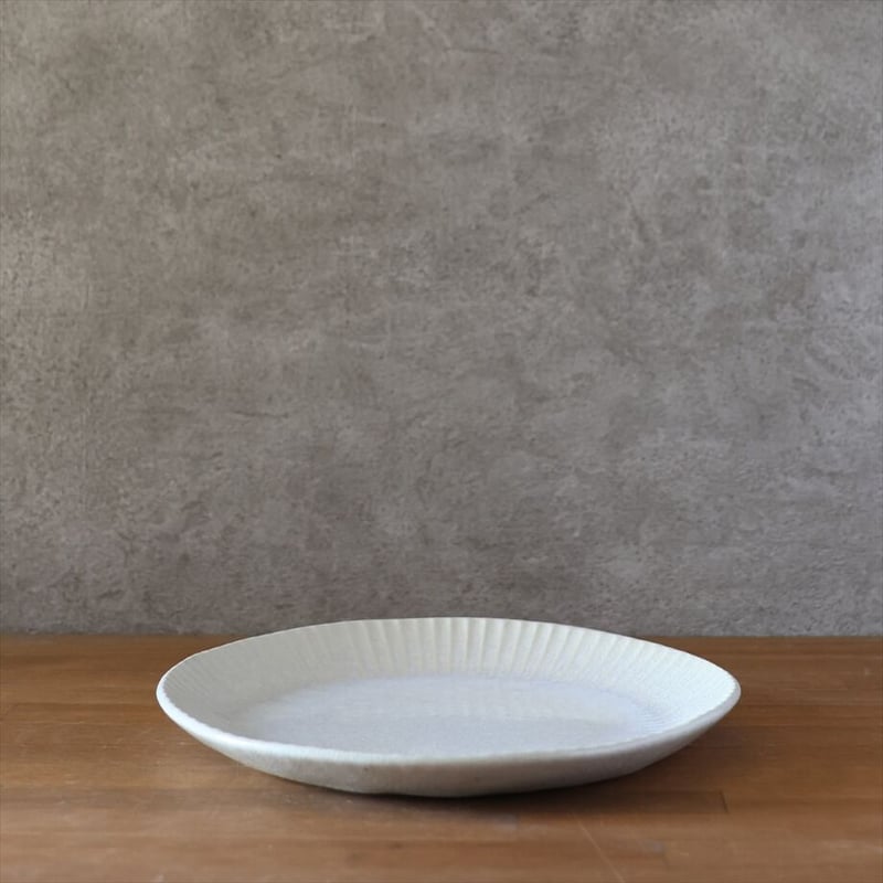 輪花8寸皿 ガラス貫入釉 全3色 | 萩焼窯元 松光山