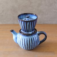 コーヒードリッパー付きしのぎポット（青萩釉）