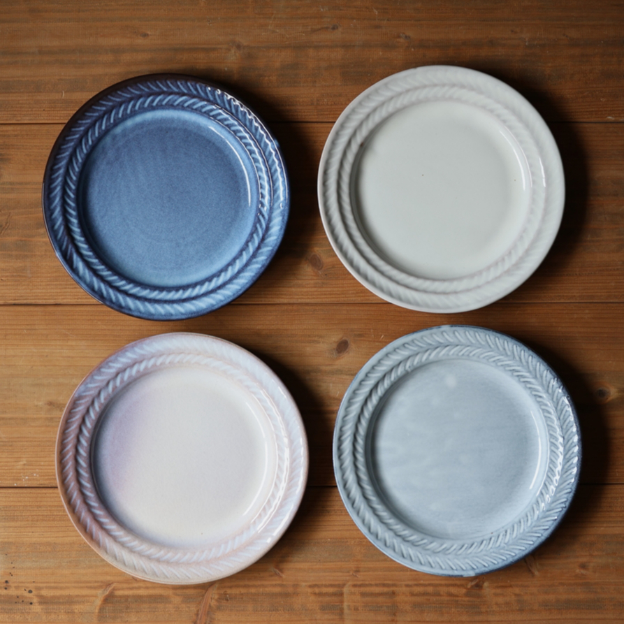 リーフ9寸リム皿 全4色 | 萩焼窯元 松光山