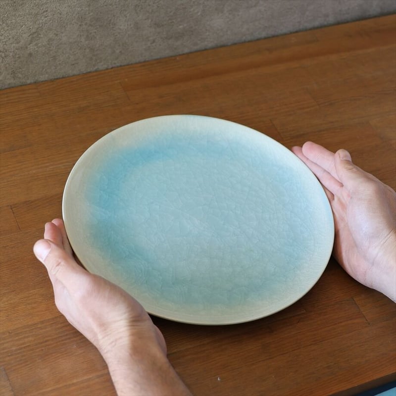 8寸丸皿 ガラス貫入釉 全2色 | 萩焼窯元 松光山 8寸丸皿 ガラス貫入釉 全2色 | 萩焼窯元 松光山