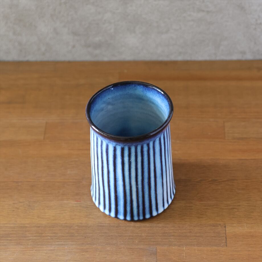 しのぎツールスタンド・中（青萩釉） | 萩焼窯元 松光山