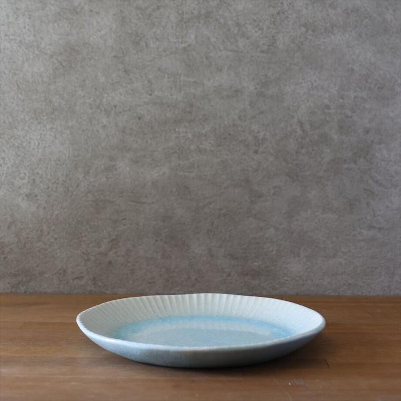 輪花8寸皿 ガラス貫入釉 全3色 | 萩焼窯元 松光山