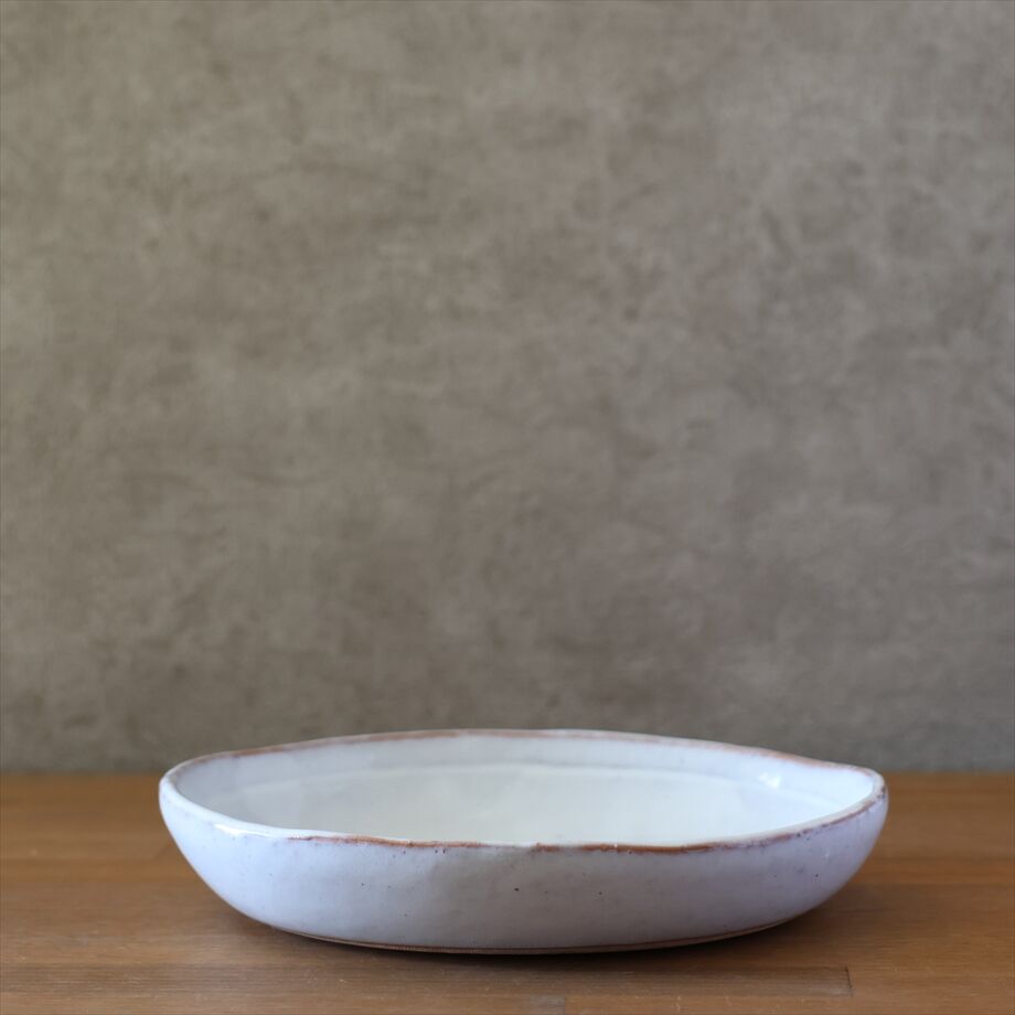 白萩焼き　オーバル皿２枚・銘々皿 白萩焼き オーバル皿2枚・銘々皿 白萩焼き オーバル皿2枚・銘々皿
