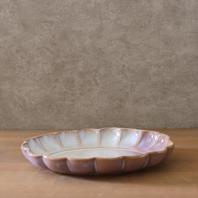 菊花オーバル深皿 全3色 | 萩焼窯元 松光山