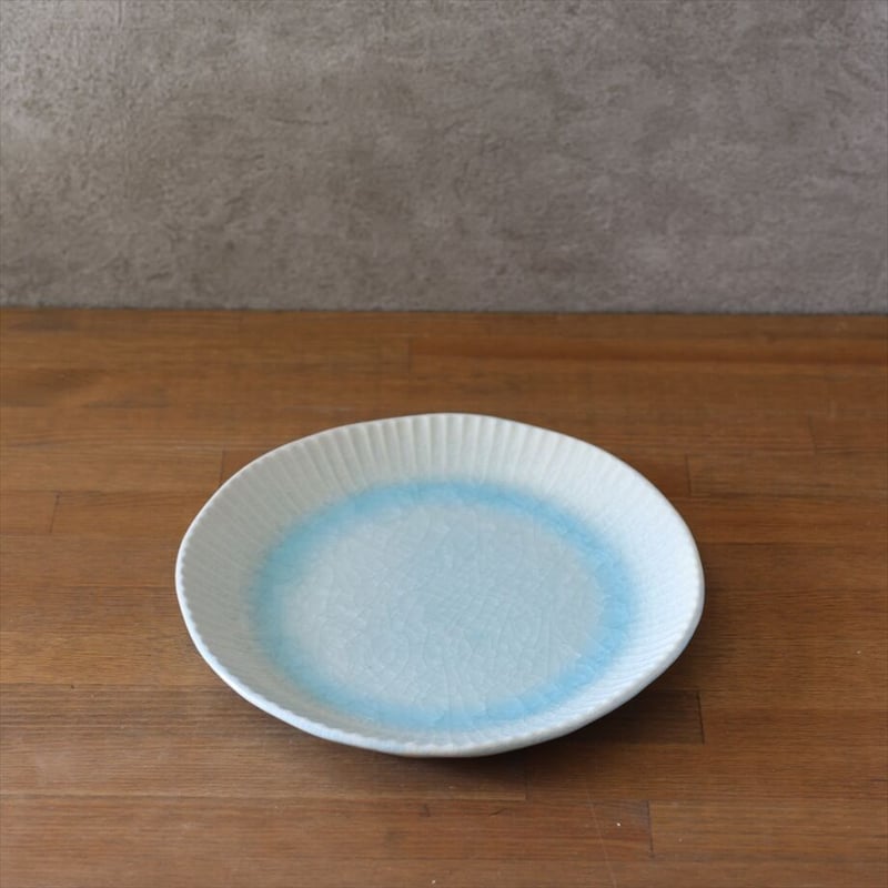 輪花8寸皿 ガラス貫入釉 全3色 | 萩焼窯元 松光山