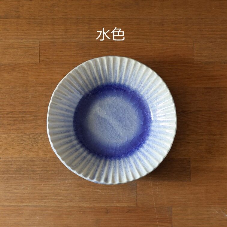 黄釉輪花6寸向付　　11客　　新品未使用 輪花6寸鉢 ガラス貫入釉 全3色 | 萩焼窯元 松光山