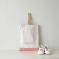シューズバッグ  さくらピンク×グレーチェック×ピンク