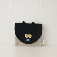 移動ポケット ねこ　ブラック×グレージュ