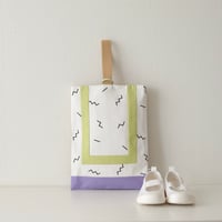 シューズバッグ  リーフグリーン×ジグザグ×パープル