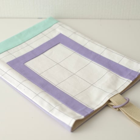 シューズバッグ  パープル×グレーチェック×ミントグリーン
