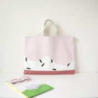レッスンバッグ  wave　オーキッドピンク×スクエア×ダークピンク