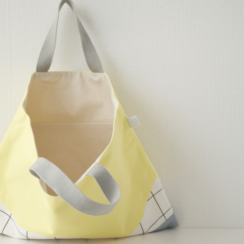 レッスンバッグ wave イエロー×チェック×ライトブルー | Gauche