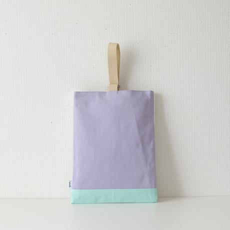 シューズバッグ  パープル×グレーチェック×ミントグリーン