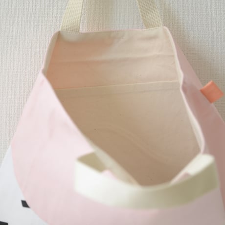 レッスンバッグ　ピンク×スクエア×イエロー