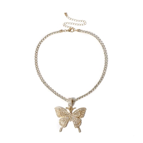 即納★gold  butterfly  necklace  acc-63