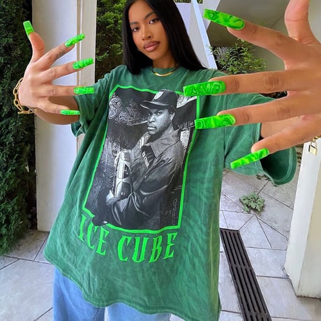 GREEN★ice cube t– shirt    top-312
