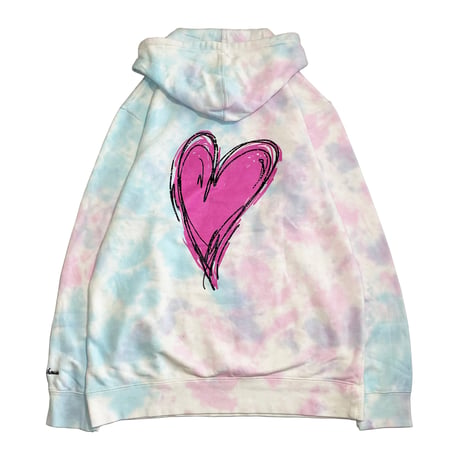 HEART TIE-DYE HOODY SWEAT