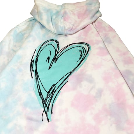 HEART TIE-DYE HOODY SWEAT