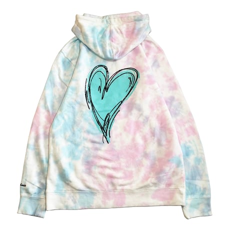 HEART TIE-DYE HOODY SWEAT