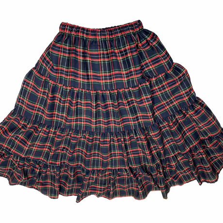 CHECK TIERED SKIRT