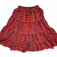 CHECK TIERED SKIRT