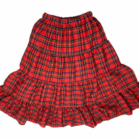 CHECK TIERED SKIRT