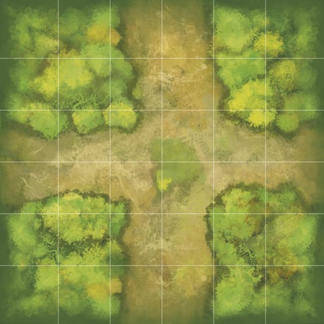 Jon Hodgson Map Tiles: Gridded Forest Map Tile Set - 森 マップ タイルセット