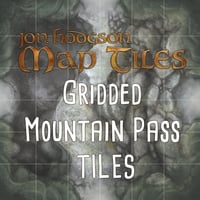 Jon Hodgson Map Tiles: Gridded Mountain Pass Map Tile Set - 山道 マップ タイルセット