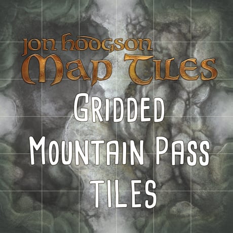 Jon Hodgson Map Tiles: Gridded Mountain Pass Map Tile Set - 山道 マップ タイルセット