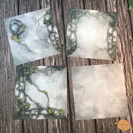 Jon Hodgson Map Tiles: Gridded Mountain Pass Map Tile Set - 山道 マップ タイルセット
