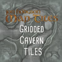 Jon Hodgson Map Tiles: Gridded Cavern Map Tile Set - 洞窟 マップ タイルセット