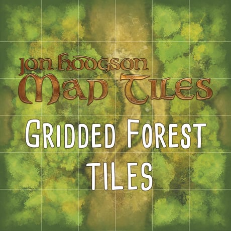 Jon Hodgson Map Tiles: Gridded Forest Map Tile Set - 森 マップ タイルセット