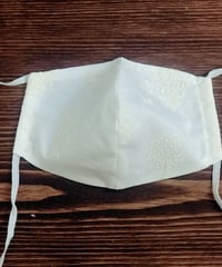 クール立体マスク＊white森の刺繍（大人サイズL)  クールビズライニン＊ml-910