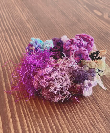 mixお花ヘアゴム ＊デザインPurpleFlower