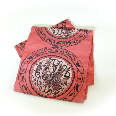 酒袋鞄SHIB   S_60 /鳥画帯  Bird Pattern Kimono Obi