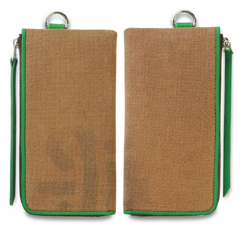 酒袋 財布 SAKE Wallet／Green、Yellow | HITOMONOKOTO