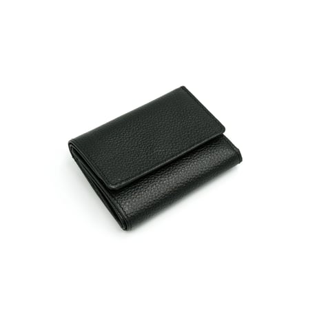 コンパクト三つ折り財布　ブラック×ブラック