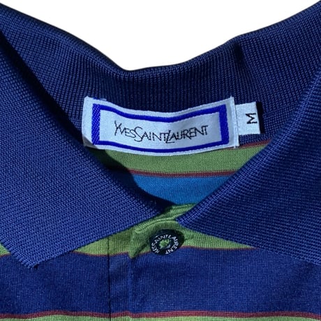 YVESSAINT LAURENT Border Polo Shirts