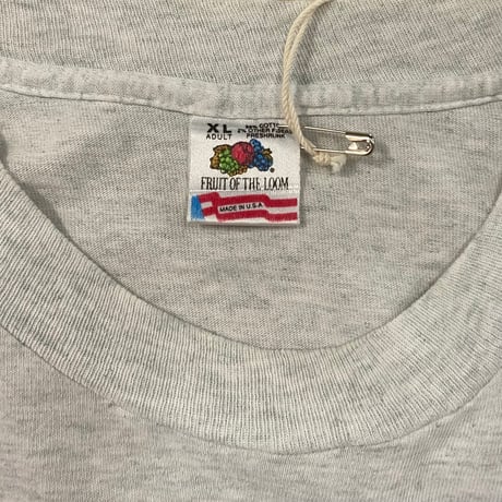 90's Fruit of the loom (XL) ADVISORY T-Shirts Hip Hop Grey