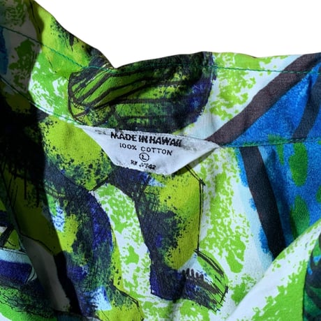 1960's MADE IN HAWAII  cotton hawaiian shirt