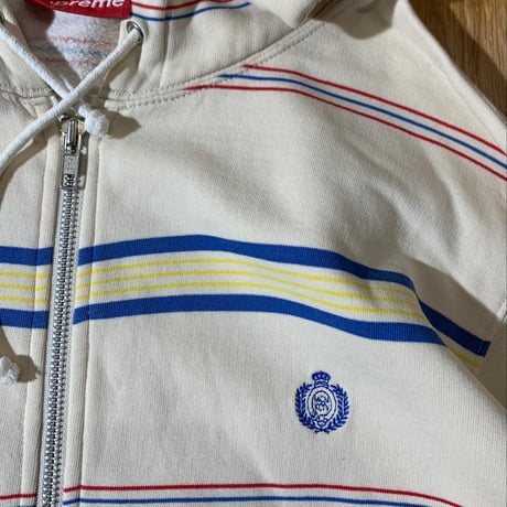 2009 Supreme (L) Cotton Zip Up Hoodie Border Natural