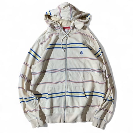 2009 Supreme (L) Cotton Zip Up Hoodie Border Natural