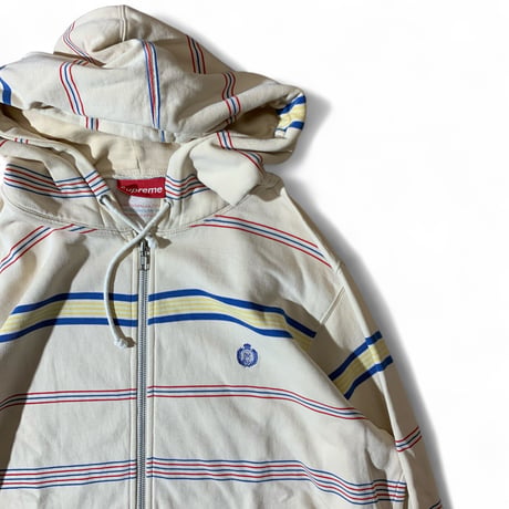 2009 Supreme (L) Cotton Zip Up Hoodie Border Natural