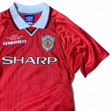 1999 UMBRO Manchester United (M) UEFA CHAMPIONS LEAGUE Soccer Shirts