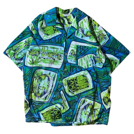 1960's MADE IN HAWAII  cotton hawaiian shirt