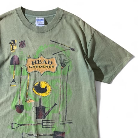 90's GILDAN (L) Head Gardener Tシャツ モスグリーン