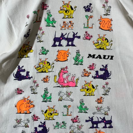 80's- Fruit of the loom (M) ERO T-SHIRTS animal White