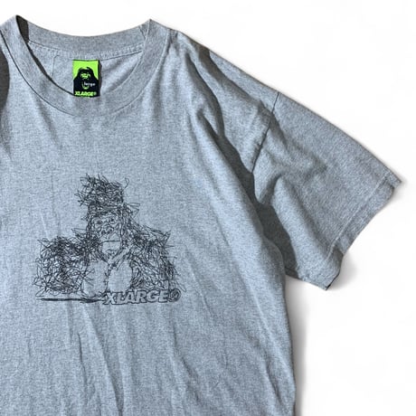 90's X LARGE Size:L Tシャツ USA製 落書きゴリラ グレー