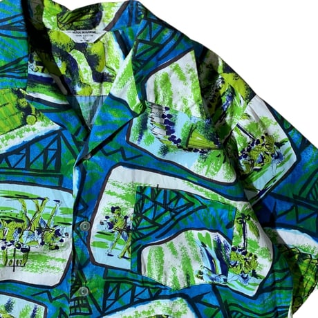 1960's MADE IN HAWAII  cotton hawaiian shirt